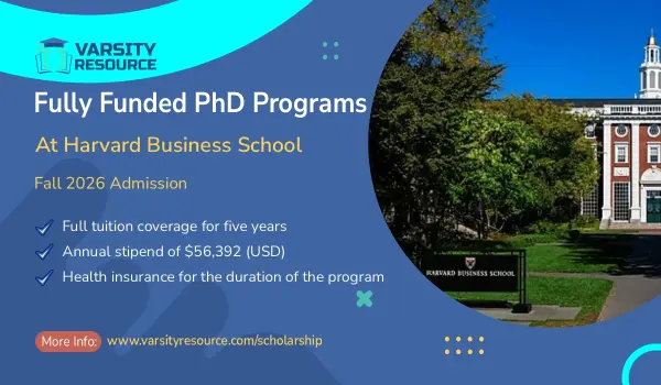 Fully Funded PhD Programs at Harvard Business School – Fall 2026 Admission