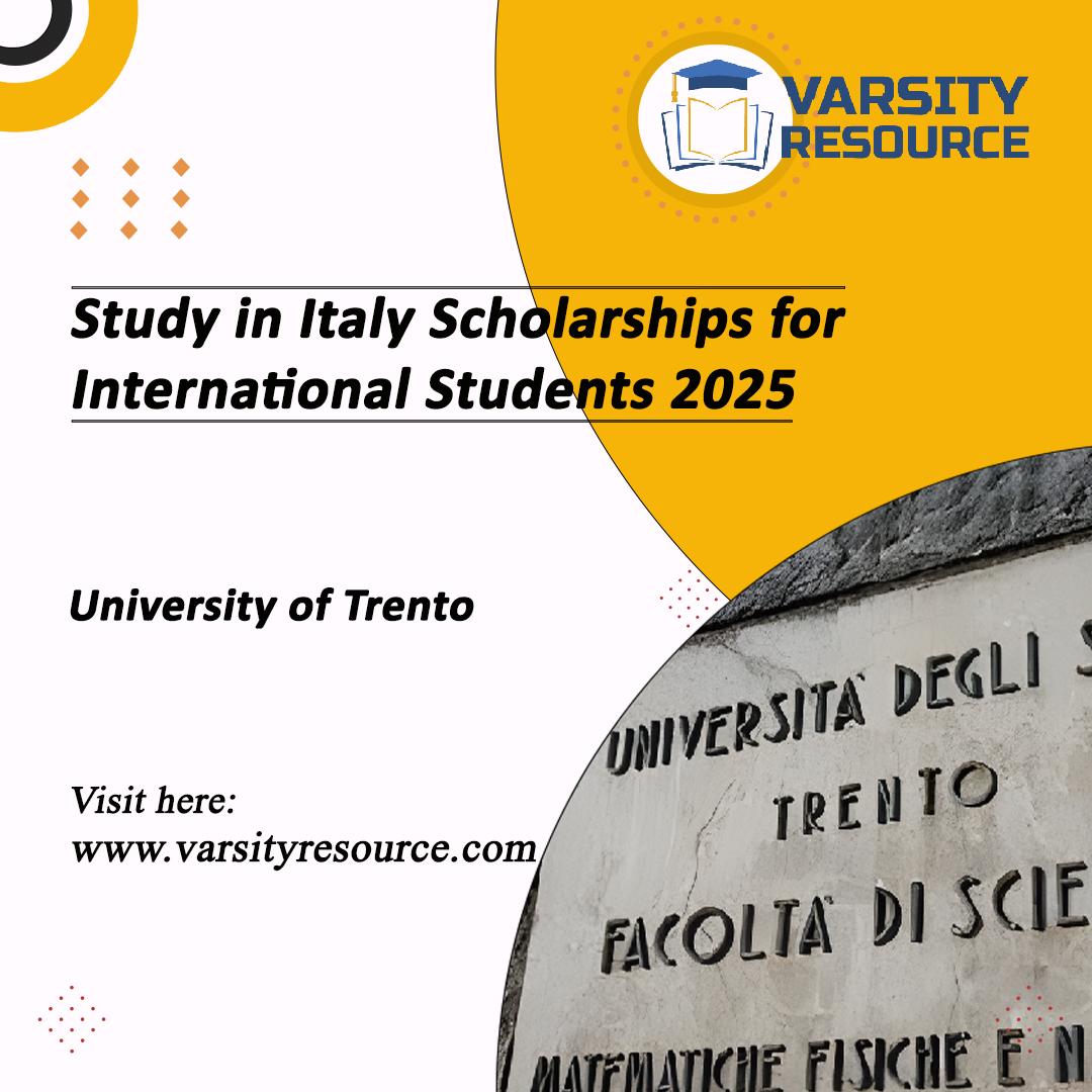 Study in Italy Scholarships for International Students at University of Trento 2025